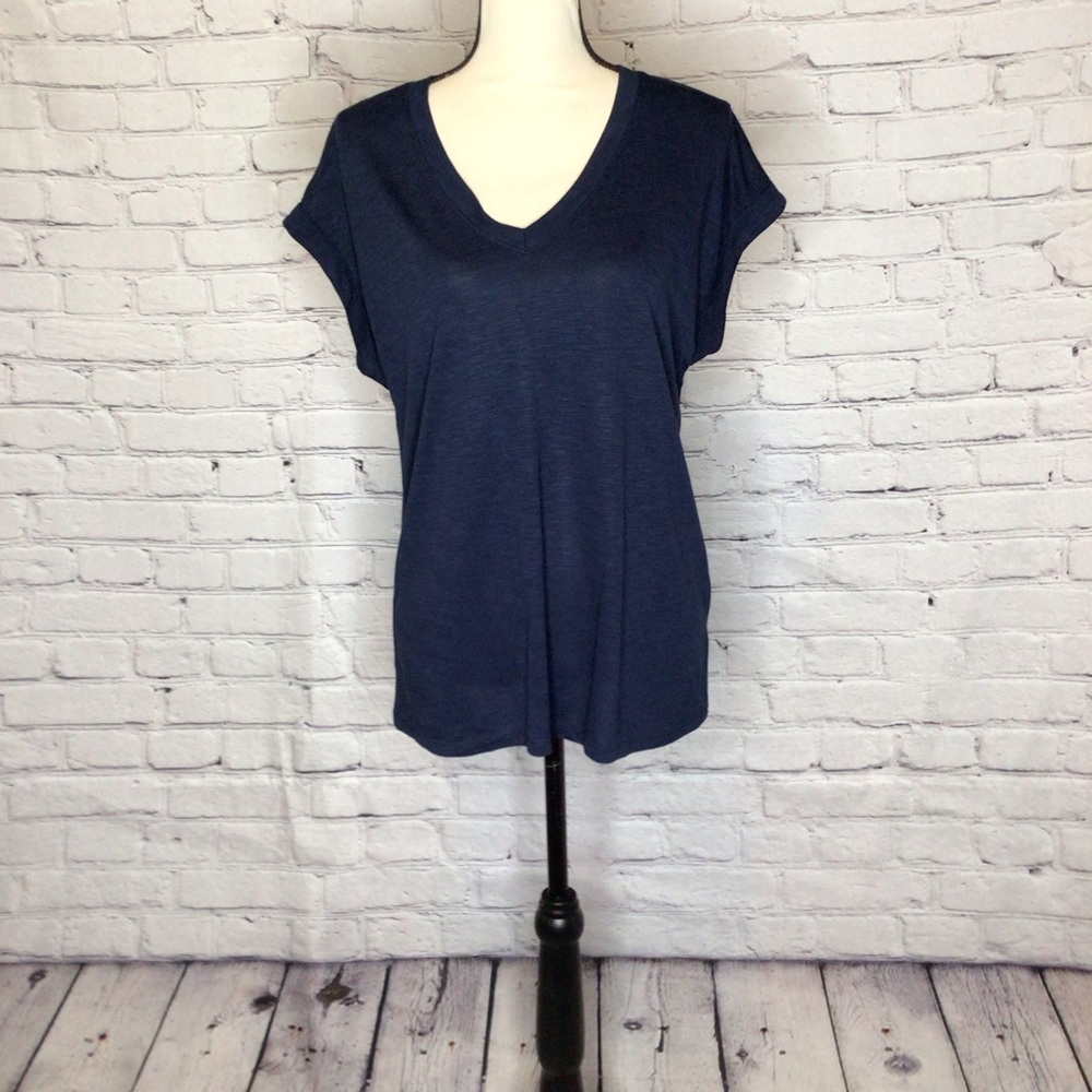 Jessica Simpson Navy Blue V-Neck Pullover Top Small